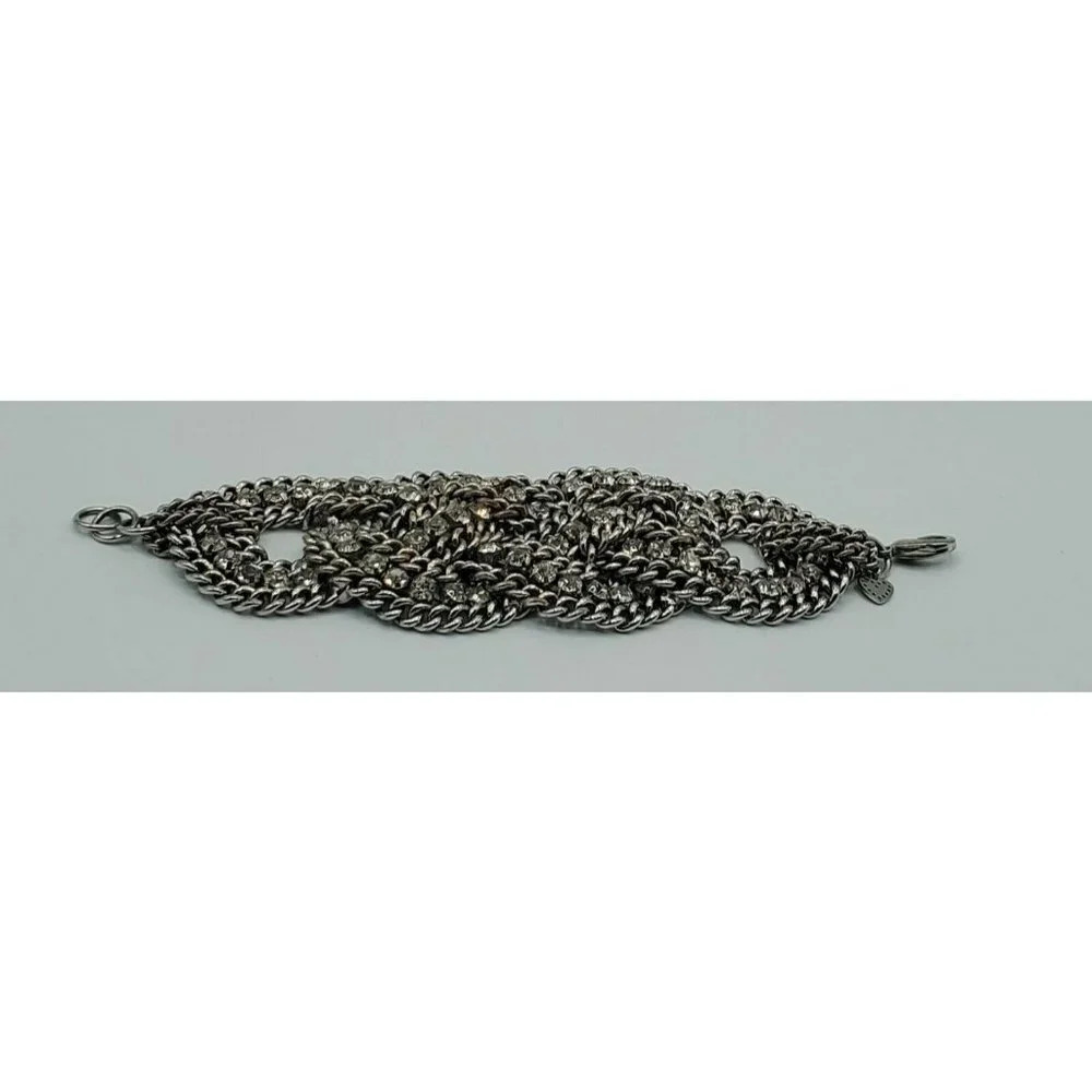Stella & Dot Bold Silver Chain Crystal Rhinestone - Picture 7 of 10